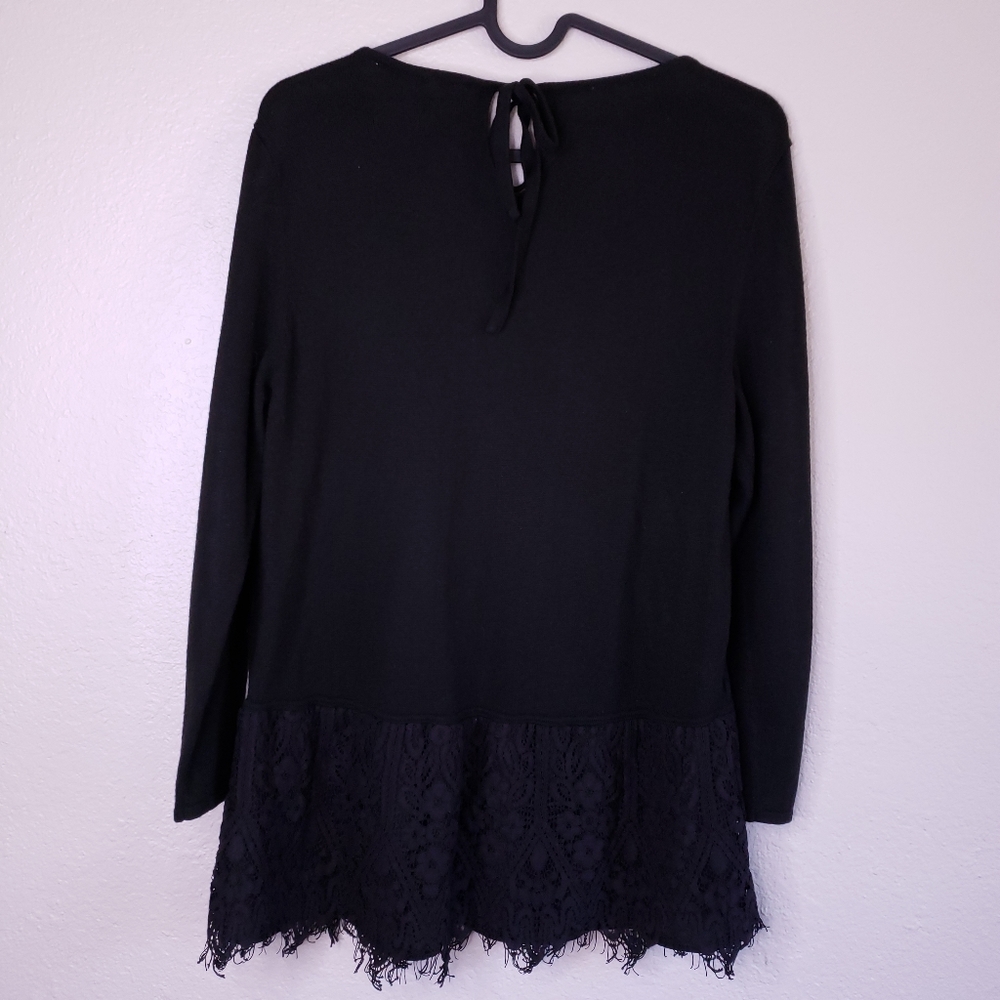 LOFT Lace Ruffle Knit Sweater - Picture 5 of 6